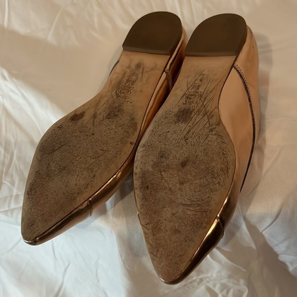 Jay Adoni Vero Cuoio Rose Gold Leather Slip On Pink Pointed Toe Flat W size 7.5 - Picture 4 of 12